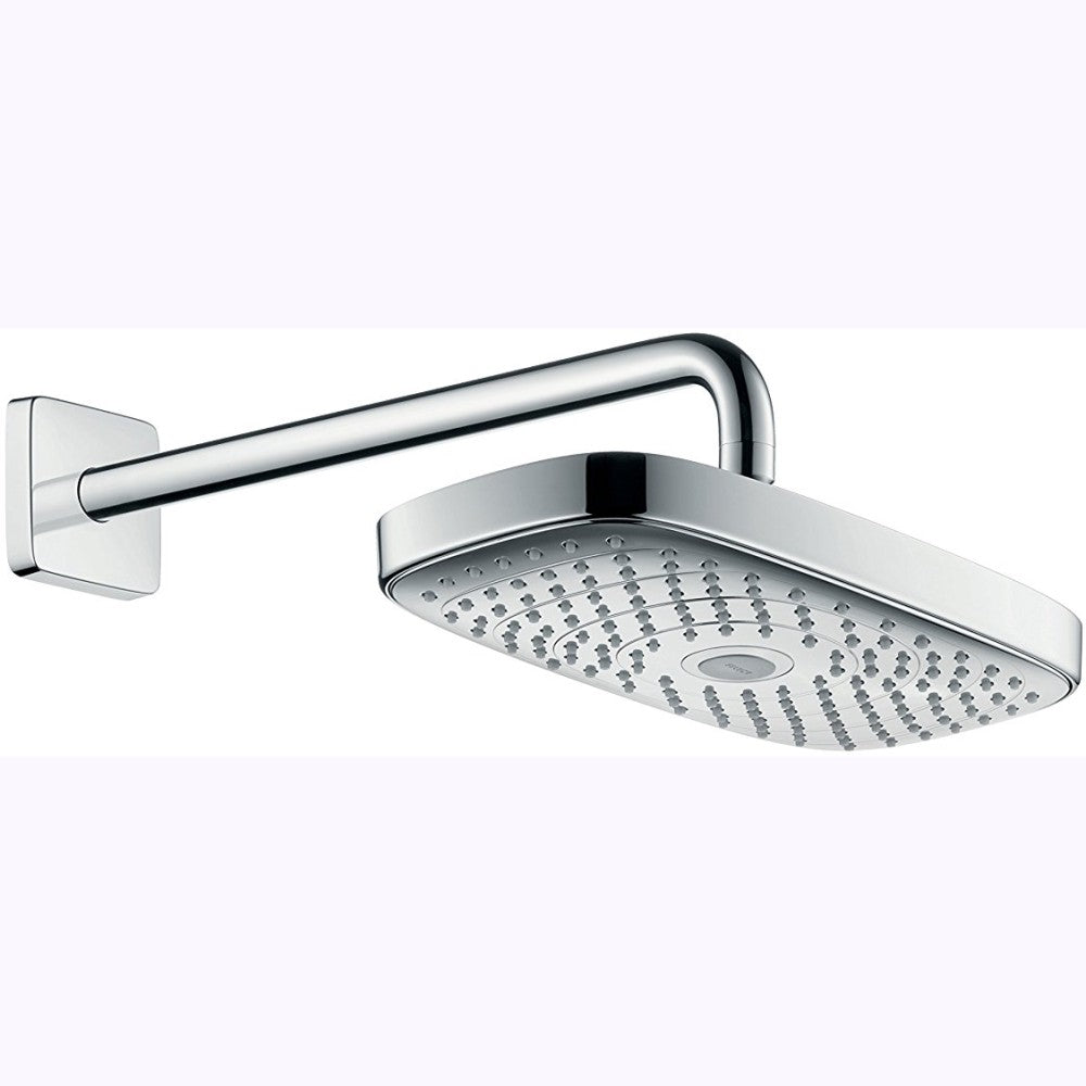 Palarie dus fix Hansgrohe Raindance Select E 300 2jet, cu brat orizontal, crom