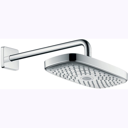 Palarie dus fix Hansgrohe Raindance Select E 300 2jet, cu brat orizontal, crom