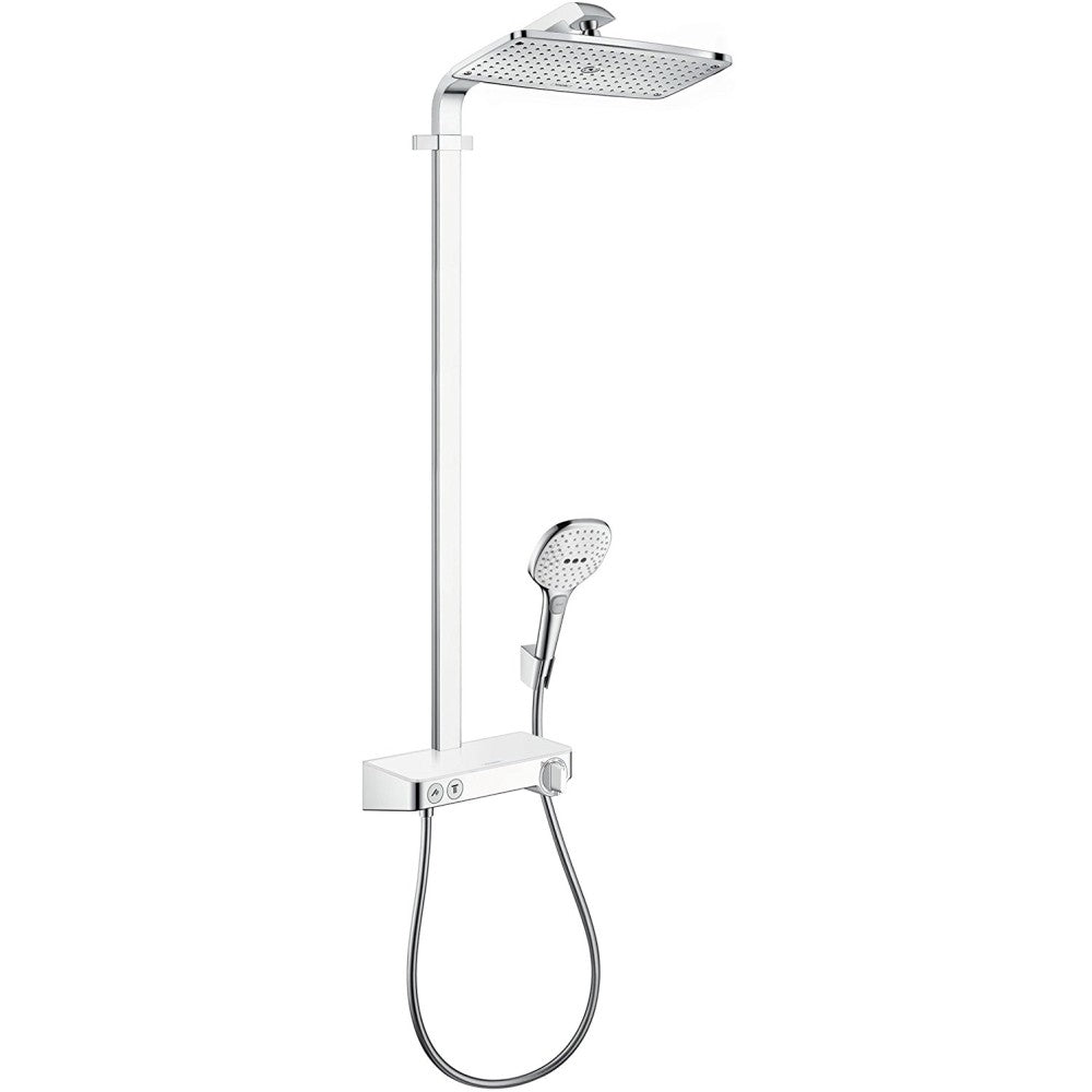 Coloana dus cu baterie si termostat Hansgrohe Raindance Select E 360 1jet ST, alb/crom