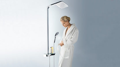 Coloana dus cu baterie si termostat Hansgrohe Raindance Select E 360, alb