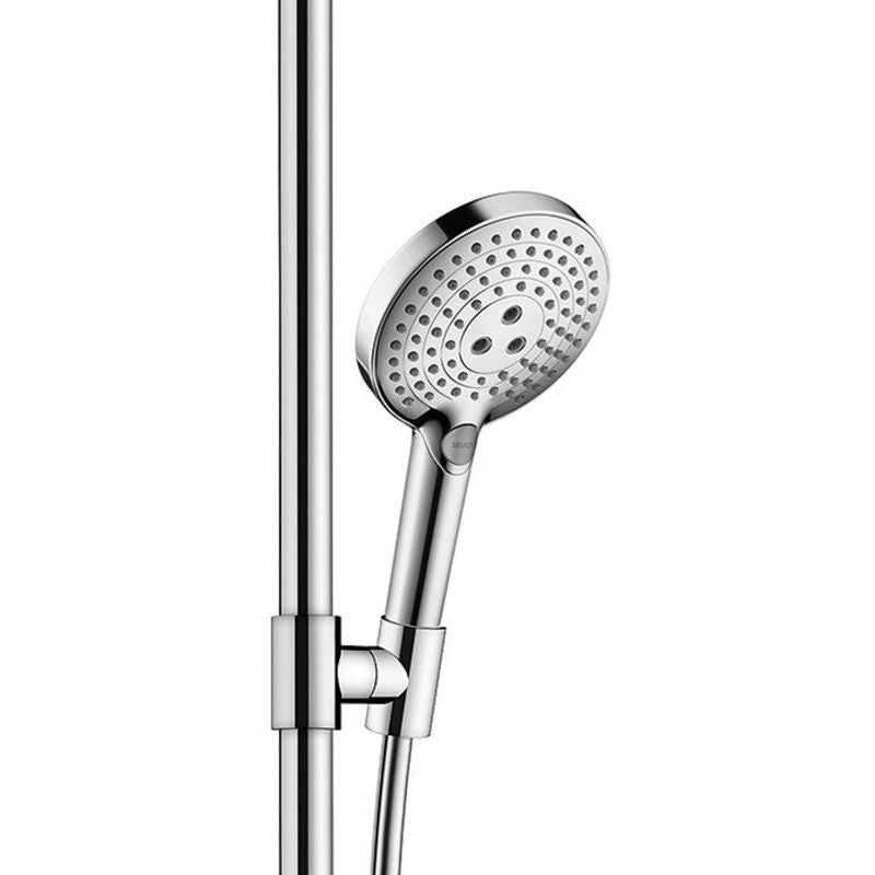 Hansgrohe Raindance Select S 120 3jet Set dus 110 cm, bara de sprijin cu polita, dreapta, crom