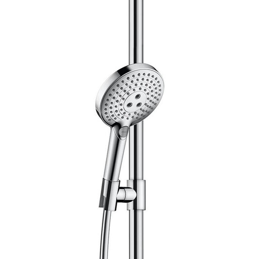 Hansgrohe Raindance Select S 120 3jet Set dus 110 cm, bara de sprijin cu polita, stanga, crom