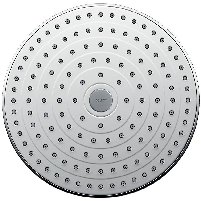 Palarie dus fix Hansgrohe Raindance Select S 240 2jet, cu brat montat in tavan 10 cm, alb/crom