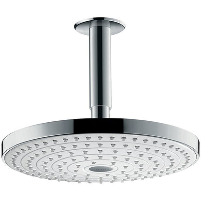 Palarie dus fix Hansgrohe Raindance Select S 240 2jet, cu brat montat in tavan 10 cm, alb/crom