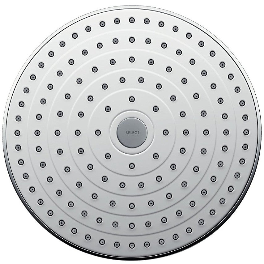 Palarie dus fix Hansgrohe Raindance Select S 240 2jet, cu brat orizontal 39 cm, alb/crom