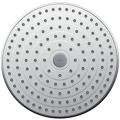 Palarie dus fix Hansgrohe Raindance Select S 240 2jet, cu brat orizontal 39 cm, alb/crom