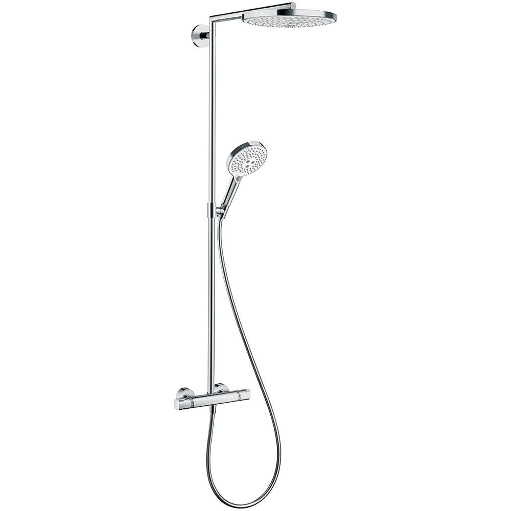 Coloana dus cu baterie si termostat Hansgrohe Raindance Select S 240 2jet, alb/crom