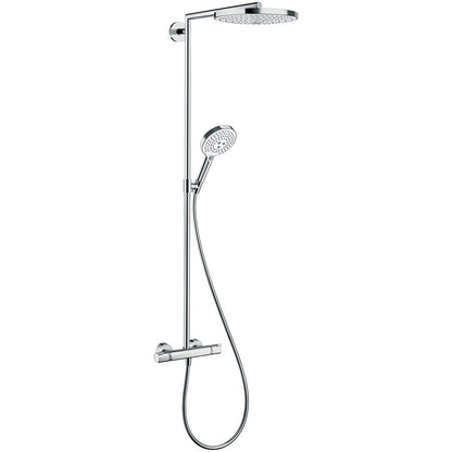 Coloana dus cu baterie si termostat Hansgrohe Raindance Select S 240 2jet, alb/crom