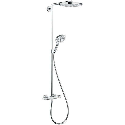 Coloana dus cu baterie si termostat Hansgrohe Raindance Select S 240 2jet, alb/crom