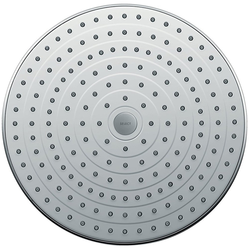 Palarie dus fix Hansgrohe Raindance Select S 300 2jet, cu brat montat in tavan 10 cm, alb/crom