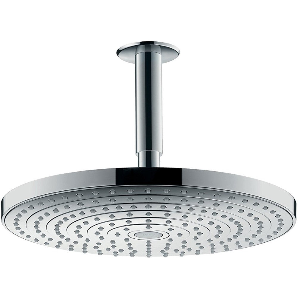 Palarie dus fix Hansgrohe Raindance Select S 300 2jet, cu brat montat in tavan 10 cm, crom