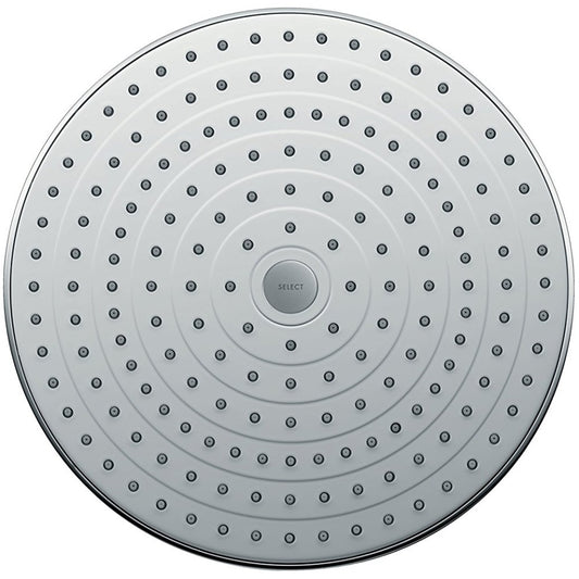 Palarie dus fix Hansgrohe Raindance Select S 300 2jet, cu brat orizontal 39 cm, alb/crom