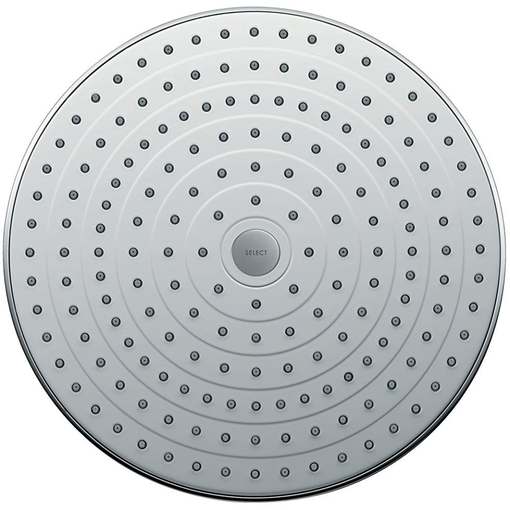 Palarie dus fix Hansgrohe Raindance Select S 300 2jet, cu brat orizontal 39 cm, alb/crom