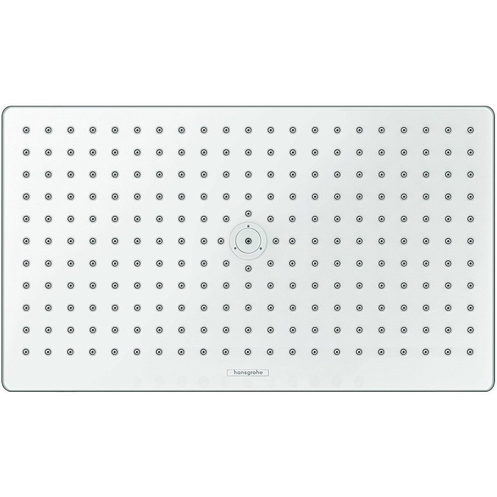 Palarie dus fix Hansgrohe Rainmaker Select 460 1jet, cu brat orizontal 46 cm, alb/crom