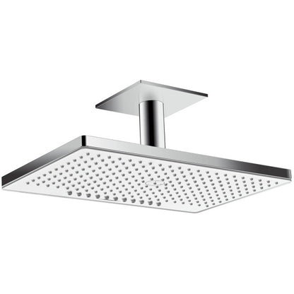 Palarie dus fix Hansgrohe Rainmaker Select 460 2jet, cu brat montat in tavan 10 cm, alb/crom