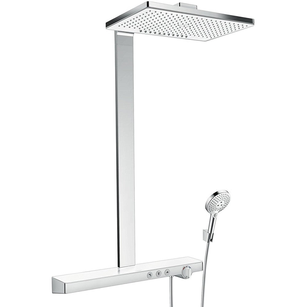 Coloana dus cu baterie si termostat Hansgrohe Rainmaker Select 460 2jet, alb/crom