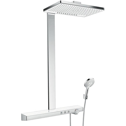 Coloana dus cu baterie si termostat Hansgrohe Rainmaker Select 460 2jet, alb/crom