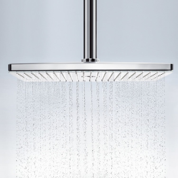 Palarie dus fix Hansgrohe Rainmaker Select 460 3jet, cu brat montat in tavan 10 cm, alb/crom