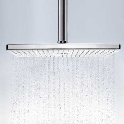 Palarie dus fix Hansgrohe Rainmaker Select 460 3jet, cu brat montat in tavan 10 cm, alb/crom