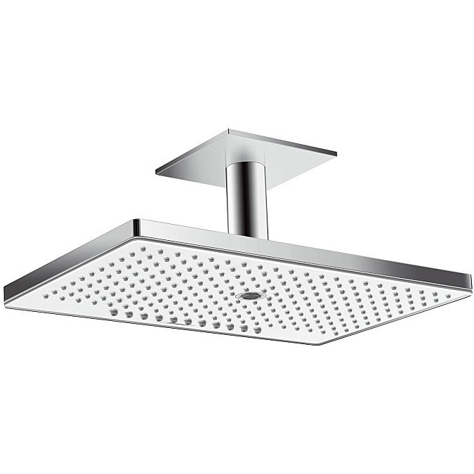 Palarie dus fix Hansgrohe Rainmaker Select 460 3jet, cu brat montat in tavan 10 cm, alb/crom