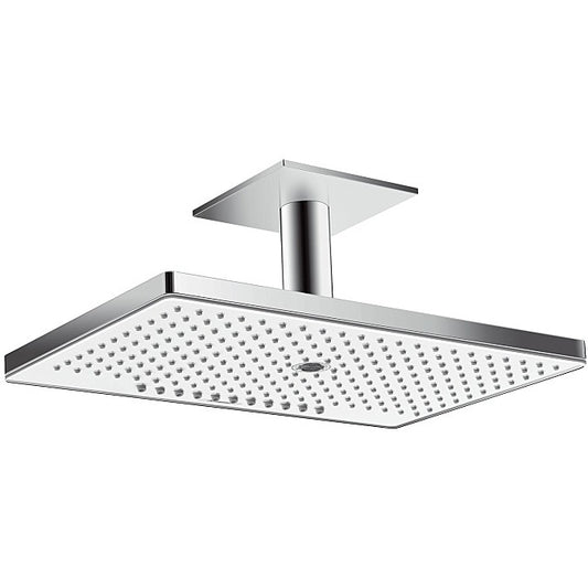Palarie dus fix Hansgrohe Rainmaker Select 460 3jet, cu brat montat in tavan 10 cm, alb/crom