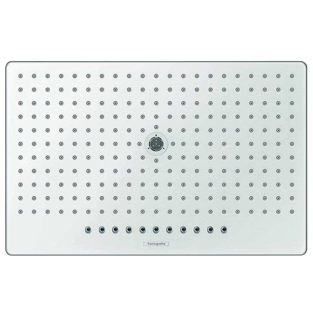 Palarie dus fix Hansgrohe Rainmaker Select 460 3jet, cu brat orizontal 46 cm, alb/crom