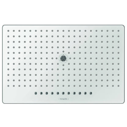 Palarie dus fix Hansgrohe Rainmaker Select 460 3jet, cu brat orizontal 46 cm, alb/crom