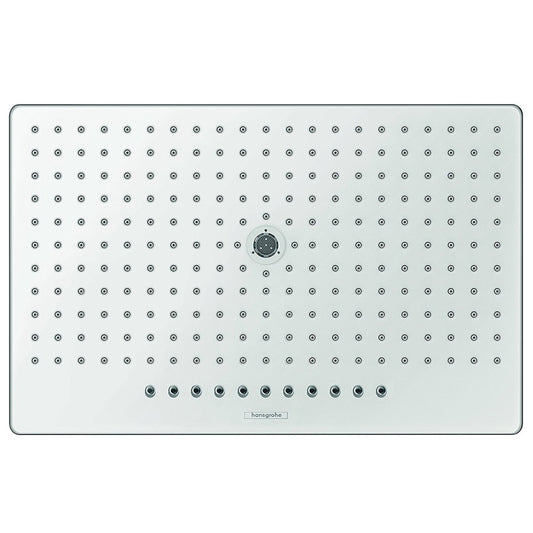 Palarie dus fix Hansgrohe Rainmaker Select 460 3jet, cu brat orizontal 46 cm, alb/crom