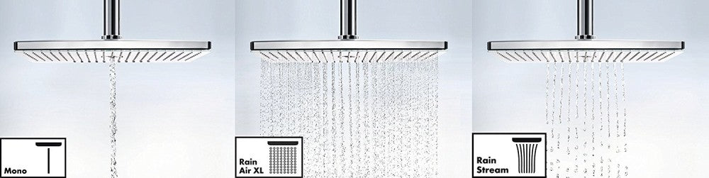 Palarie dus fix Hansgrohe Rainmaker Select 460 3jet, cu brat orizontal 46 cm, alb/crom
