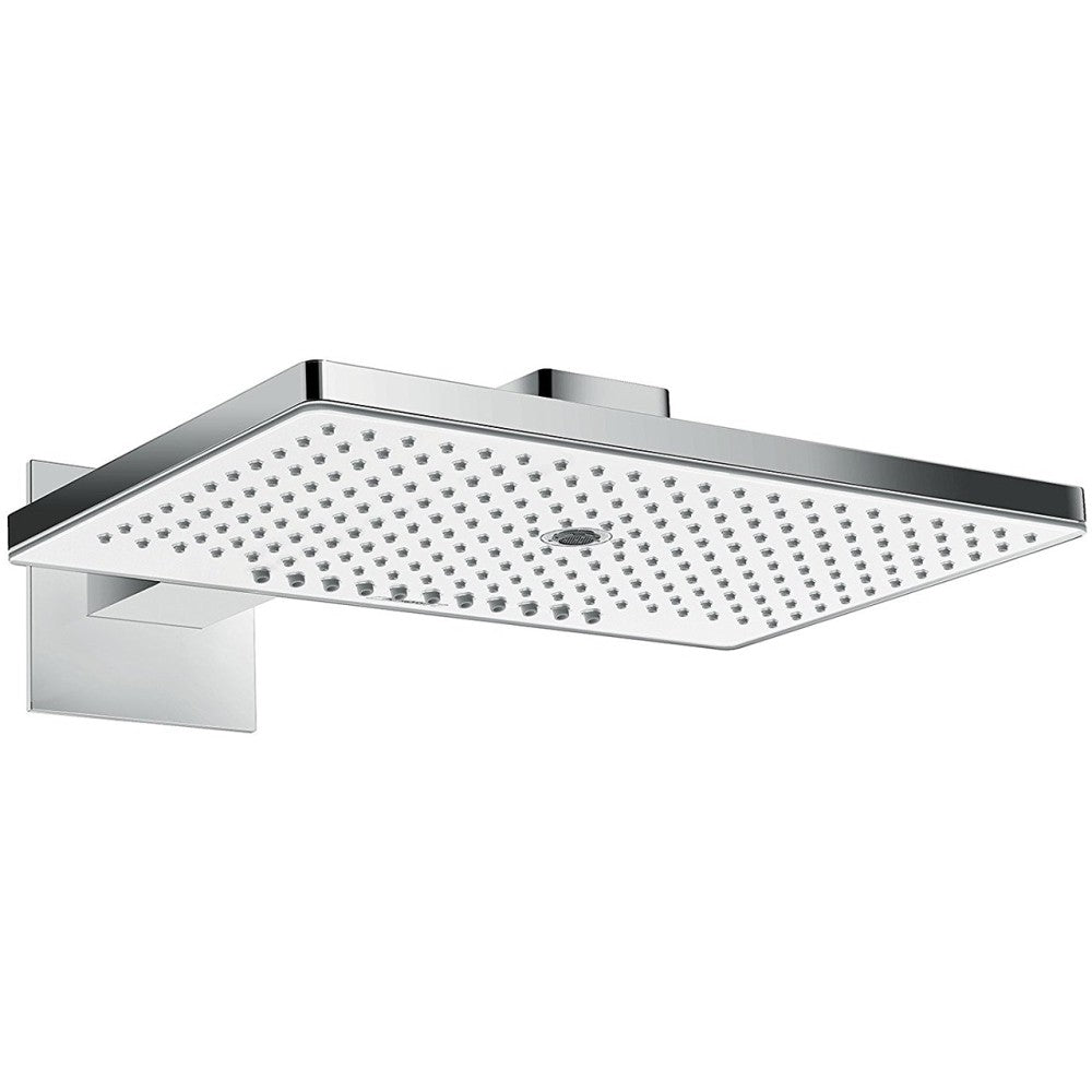 Palarie dus fix Hansgrohe Rainmaker Select 460 3jet, cu brat orizontal 46 cm, alb/crom