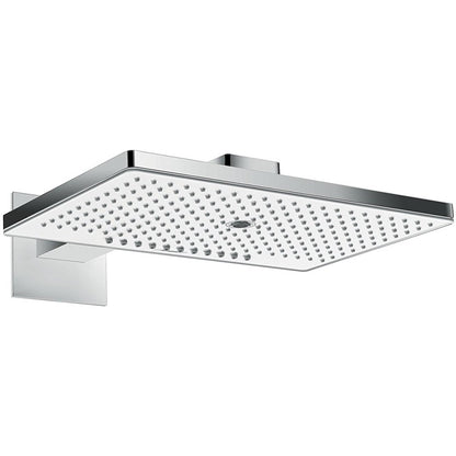 Palarie dus fix Hansgrohe Rainmaker Select 460 3jet, cu brat orizontal 46 cm, alb/crom
