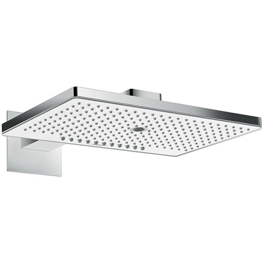 Palarie dus fix Hansgrohe Rainmaker Select 460 3jet, cu brat orizontal 46 cm, alb/crom