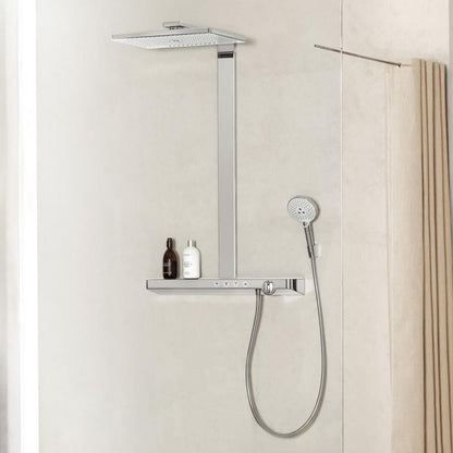 Coloana dus cu baterie si termostat Hansgrohe Rainmaker Select 460 3jet, alb/crom