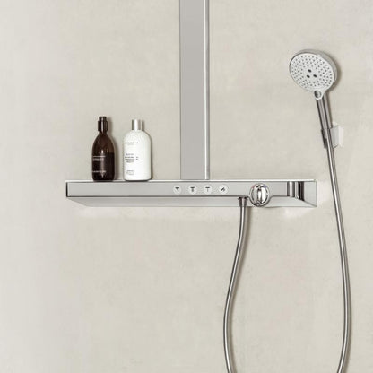 Coloana dus cu baterie si termostat Hansgrohe Rainmaker Select 460 3jet, alb/crom