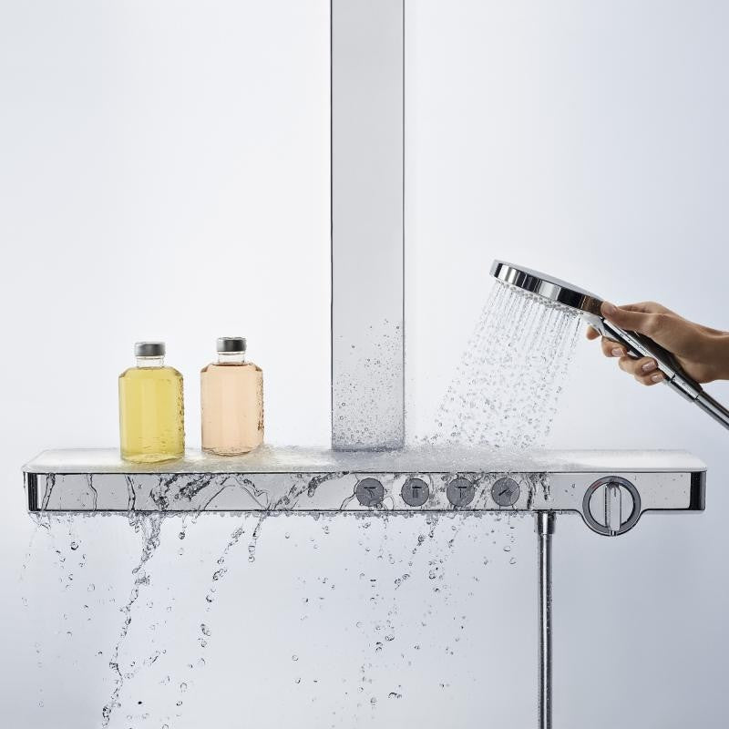 Coloana dus cu baterie si termostat Hansgrohe Rainmaker Select 460 3jet, alb/crom