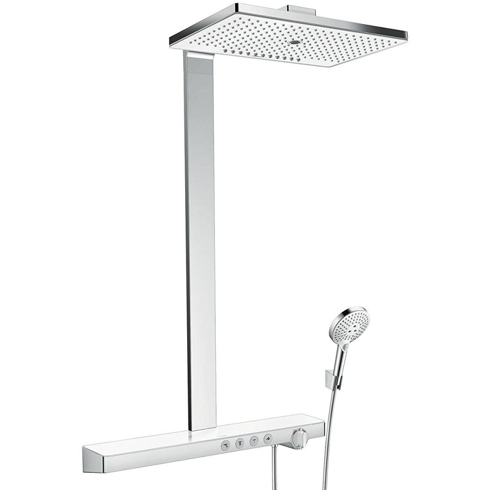 Coloana dus cu baterie si termostat Hansgrohe Rainmaker Select 460 3jet, alb/crom