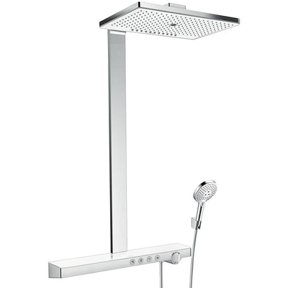 Coloana dus cu baterie si termostat Hansgrohe Rainmaker Select 460 3jet, alb/crom
