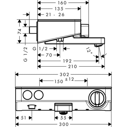 Hansgrohe Select 300 Baterie Baterie cada dus cu termostat, 2 iesiri, alb/crom