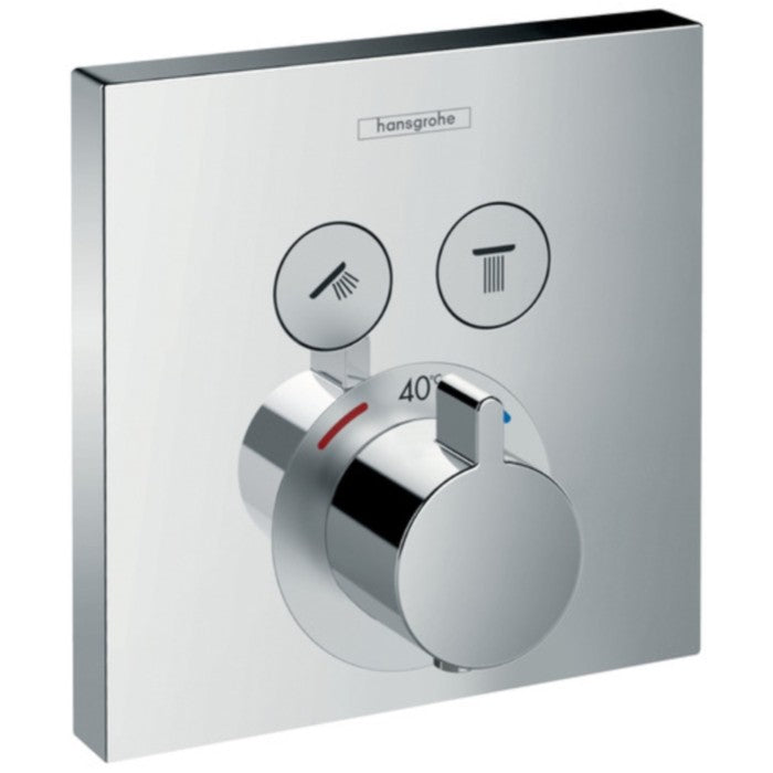 Hansgrohe Select Baterie dus cu termostat pentru montaj incastrat, 2 iesiri, crom