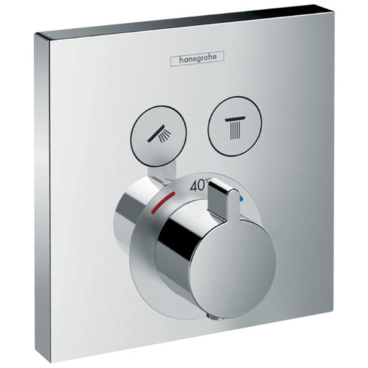 Hansgrohe Select Baterie dus cu termostat pentru montaj incastrat, 2 iesiri, crom