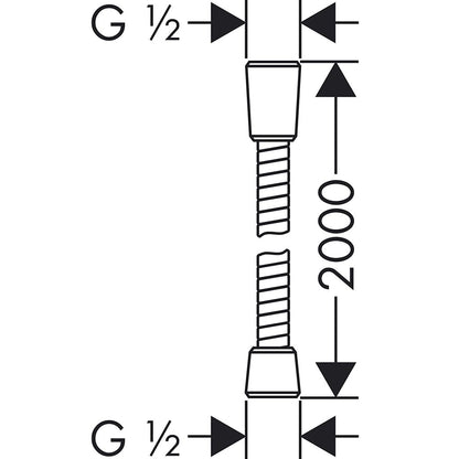 Furtun dus Hansgrohe Sensoflex metalic 200 cm, crom