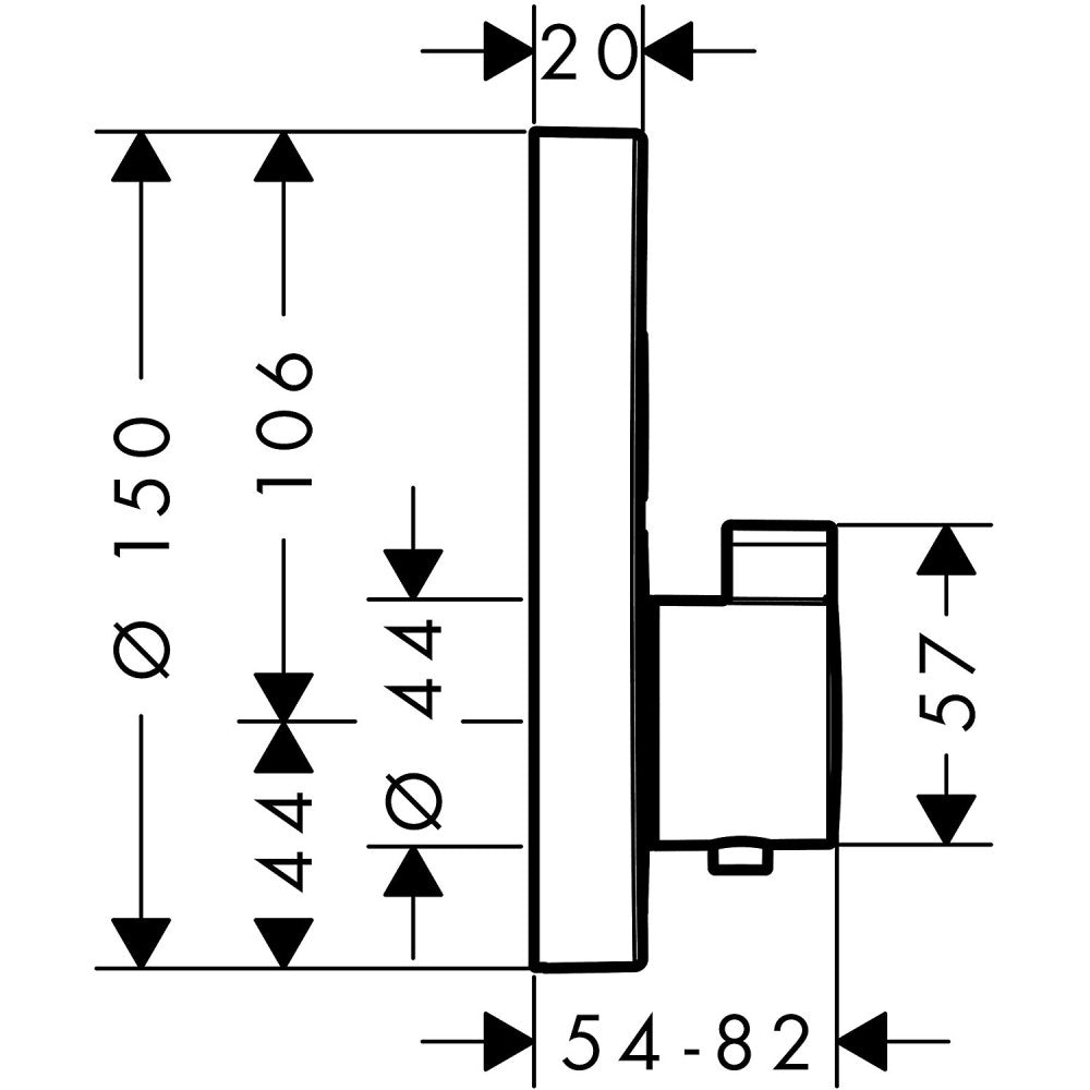 Hansgrohe ShowerSelect S Baterie dus cu termostat pentru montaj incastrat, rotunda, crom