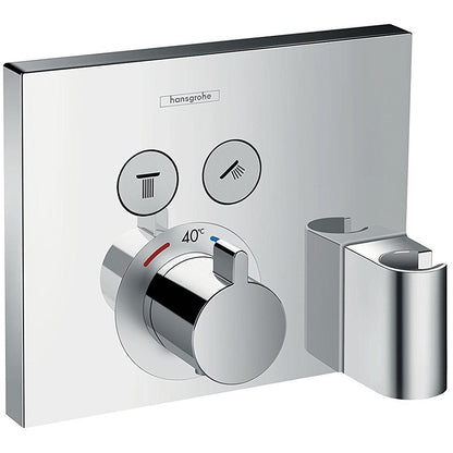 Hansgrohe ShowerSelect Fixfit Porter Baterie dus cu termostat cu suport dus pentru montaj incastrat, crom