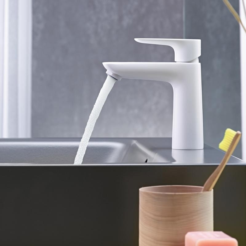 Baterie lavoar alba mat Hansgrohe Talis E 110 Cold Start