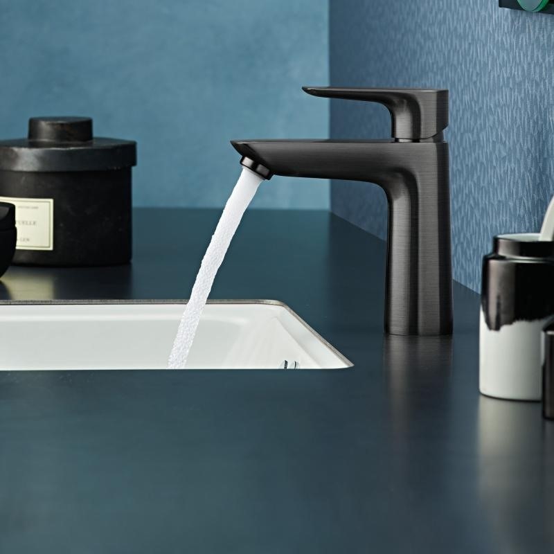Baterie lavoar antracit mat Hansgrohe Talis E 110 Cold Start