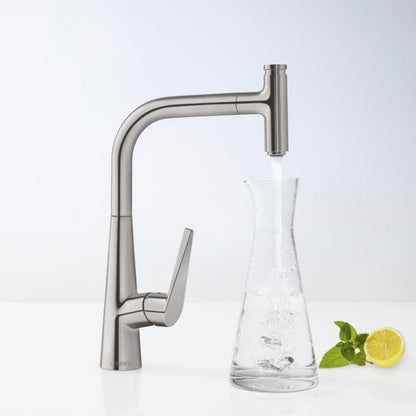 Hansgrohe Talis Select S 300 Baterie chiuveta bucatarie monocomanda cu dus extractibil, aspect inox