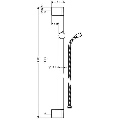 Hansgrohe Unica'Crometta Bara de dus 900 mm, crom