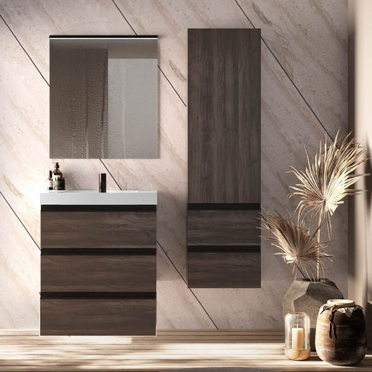 Set mobilier baie (masca stativa cu 3 sertare si lavoar) Kolpa San Harmony 100x48xH90, stejar inchis