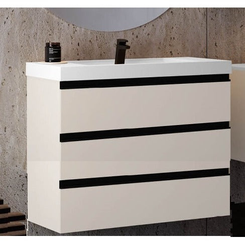 Set mobilier baie (masca stativa cu 3 sertare si lavoar) Kolpa San Harmony 70x48xH90, gri deschis