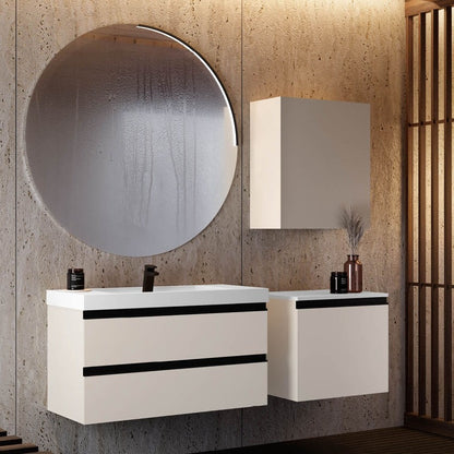 Set mobilier baie (masca stativa cu 3 sertare si lavoar) Kolpa San Harmony 70x48xH90, gri deschis
